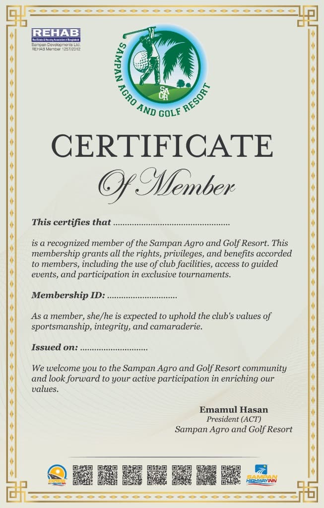 Official Certificate of Member